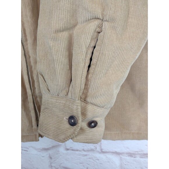 VTG Corduroy Jacket Fleece Lined Mens XL MARINO BAY Natural Full Zip Pockets - Picture 7 of 13